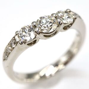 【売り切り】1円〜!!▼Pt900 天然ダイヤモンドリング▼J◎ 約3.5g 約5.0号 jewelry ring diamond EB6/EC6 S240