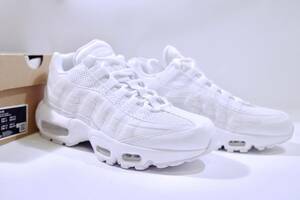 本物/2021年 NIKE WMNS AIR MAX95 TRIPLE WHITE/ホワイト 24.5cm Ziploc保管/新品未使用 イエローグラデ jordan1 retro og dunk sb