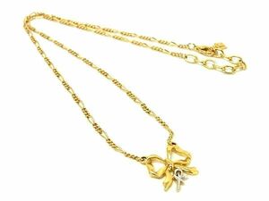 ■極美品■ NINA RICCI ニナリッチ リボンモチーフ ネックレス アクセサリー レディース ゴールド系 DD7940