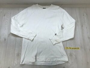 CRIMINAL メンズ リブ切替 やや厚手 ロンT カットソー 大きいサイズ 2XL 白