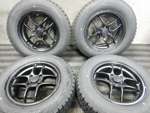 当時物 パT8363■185/70R14 DUNLOP WINTERMAXX01 ENKEI エンケイ 6J 4H +38 PCD100★条件付送料無料★希少 軽量 14インチ