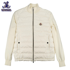 ★美品★MONCLER モンクレール　CARDIGAN TRICOT　2024年　袖切り替えダウンジャケット　ホワイト　メンズ　中古A【辻屋質店A3255】