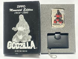 (153) ZIPPO ジッポ ジッポー オイルライター GODZILLA ゴジラ メモリアルエディション 1954～1995 NO.028 The LAST ケース付き 未使用品