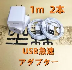 期間限定割引2個 USB充電器 1m2本 ライトニングケーブル ライトニンyeC