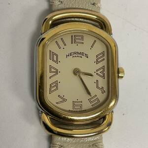 営TK018-60◆ 【電池交換済み・稼働品】HERMES／エルメス ラリー 573087 ゴールド クオーツ 腕時計 （ベルト社外品）