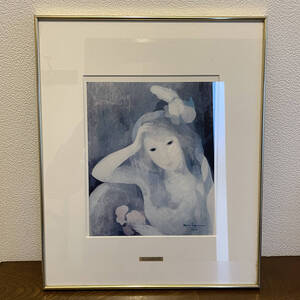 (TANE) 複製画(印刷) 作家:マリーローランサン Marie Laurencin 題:Valentine 額装 色褪せ Junk