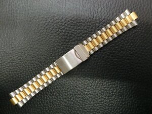 メーカー不明 メンズ 汎用 コンビ ブレス ブレス幅16mm ラグ幅 (フラッシュフィット幅) 8mm 長さ165mm 管理No.34926