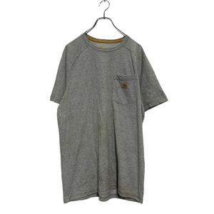 carhartt 半袖 ロゴTシャツ M ライトグレー カーハート クルーネック 胸ポケット 古着卸 アメリカ仕入 a604-6975