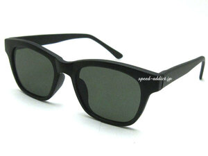 FLAT LENS WELLINGTON SUNGLASS 艶消しBLACK × DARK GREEN/フラットレンズウェリントンマットブラックカラーダークグリーンレンズトレンド