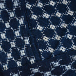 古布藍染木綿絣生地ジャパンヴィンテージファブリックテキスタイルリメイク素材 japanese fabric vintage cotton indigo kasuri textile