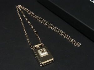 ■極美品■ CHANEL シャネル ココマーク パフュームネックレス B22 S 香水瓶モチーフ ペンダント アクセサリー ゴールド系 AU3228