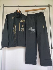 状態良好 asics A77 アシックス A77 裏地起毛 ウインドブレーカー上下 セットアップ size-S ブラック XAW70K XAW80K