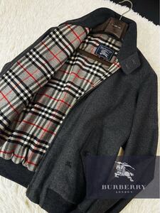 i29 超美品　大きいサイズL 希少スイングトップ　定価15万●BURBERRY バーバリー●メルトンウール100% ジップアップコート メンズ　L