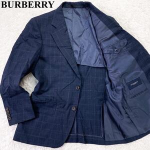 BURBERRY バーバリー テーラードジャケット ジャケット スーツ シングル 二つボタン 2B ネイビー サイズ A3 (XS〜S相当) 羊毛 絹 麻