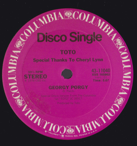 ダンクラ12inch★TOTO (CHERYL LYNN) / Georgy Porgy★Columbia★