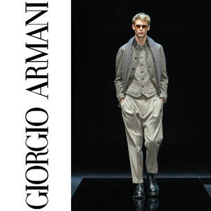 ランウェイコレクション ダブル仕上げタックパンツ ベーシュ GIORGIO ARMANI ジョルジオアルマーニ パンツ 48サイズ Mサイズ