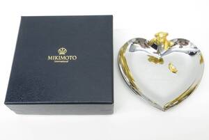 7355 ブランド祭 雑貨祭 MIKIMOTO ミキモト ジュエリートレー ハート型 ベア パール くま 箱付き 中古品