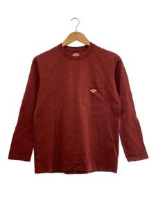 DANTON◆長袖Tシャツ/34/コットン/RED/JD-9077/ロングスリーブクルーネックポケットT