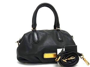 1円 ■美品■ MARC BY MARC JACOBS マークバイマークジェイコブス レザー 2WAY クロスボディ ハンドバッグ ショルダー ブラック系 BI8116