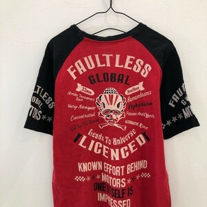 LV82 FIRST PARKING 半袖 バイカー　スカル ラグラン Tシャツ レッド　ブラック　 メンズ M