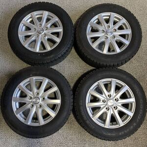 AG204 送料無料　195/65R15 中古スタッドレス　4本セット　15x6J +53 PCD114.3/5穴 アイシス ノア セレナ エスクァイア等