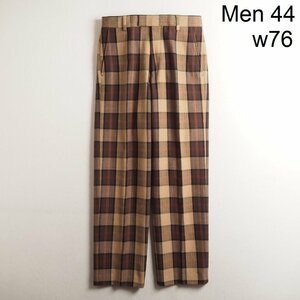 M8540P　●DRIES VAN NOTEN ドリスヴァンノッテン●　20AW ヘリンボーン コットンウールパンツ ベージュ ブラウン チェック 44 秋冬 rb mks