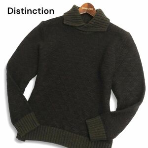 Distinction メンズビギ 秋冬 ウール混★ ジャガード 総柄 ニット セーター Sz.M　メンズ　C4T08984_A#K