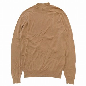 美品 ジョンスメドレー JOHN SMEDLEY ウール100％ モックネック ニット セーター トップス プルオーバー 長袖 英国製 サイズM ベージュ