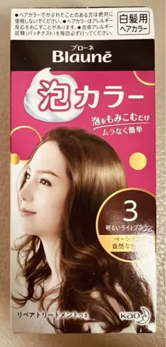 白髪用ヘアカラー　花王ブローネ  泡カラー 3明るいライトブラウン　新品未使用