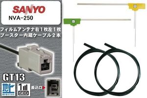 フィルムアンテナ ケーブル セット 新品 地デジ サンヨー SANYO 用 NVA-250 ワンセグ フルセグ 車 汎用 高感度