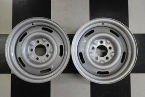 ラリーホイール シルバーペイント スチール ホイール 15x7J 5穴 PCD 120.65 オフセット+21mm 2本セット シボレー