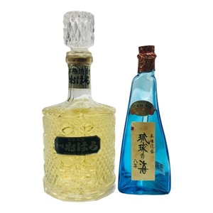 南国お酒2本セット/ 芋焼酎 さつまおはら 切子ボトル デキャンタ / 新里酒造 古酒 琉球の海八年/180ml 25度 【未開栓品】 22410K618