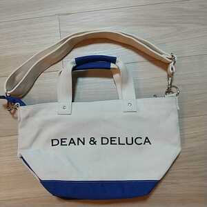 値下【DEAN&DELUCA*ディーン&デルーカ】キャンバストートバッグ*ブルー&ナチュラル*S★新品★限定