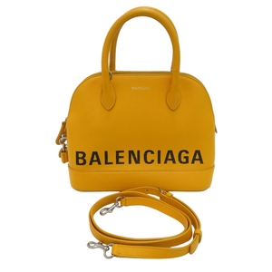 【1円】BALENCIAGA バレンシアガ VILLE ヴィル トップハンドル S バッグ グラフィティロゴ イエロー系 S [240001919495]