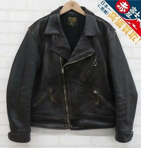 3J4697/FINE CREEK LEATHERS BUCKLAND ファインクリークレザーズ バックランド ホースハイド レザー ダブルライダースジャケット 42