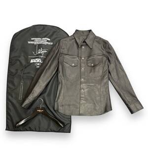 定価550000円 未使用品 ●ISAMU KATAYAMA BACKLASH The Line GUIDI CALF LEATHER SHIRTS カーフレザーシャツ バックラッシュT-254 S