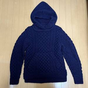 Nane. ネーム ジャガードニット フード セーター パーカー ネイビー 0 ケーブル NMKN-15AW-004