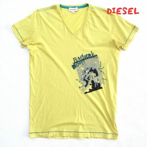 【DIESEL】ディーゼル　半袖　Vネック　Tシャツ　イエロー　0160