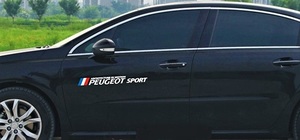 1新着限定１点品　送込　POWERED BY PEUGEOT ///PEUGEOT SPORTS　反射タイプ　白系色 ステッカー右左