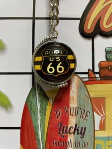 【D17】キーホルダー ルート66 ROUTE66 ハーレー アメ車 アクセサリー 雑貨