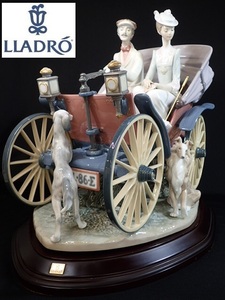 9028[TS]絶版！希少◆LLADRO/リヤドロ◆大型フィギュリン No.1510 『A Sunday Drive/サンデイドライヴ』陶器の置物/クラシックカー/台座付