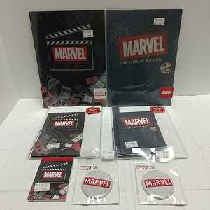 【匿名配送無料】新品未使用 マーベル MARVEL 文房具7点セット 下敷き2枚 レターセット2個 メモ帳1個 缶バッジ2個 男女 男の子 女の子ok