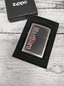 ◎0601/1911 Zippo Marlboro 2006年製 ジッポー マルボロ ヴィンテージ オイルライター 色ブラック×シルバー系 箱付き　※同梱不可