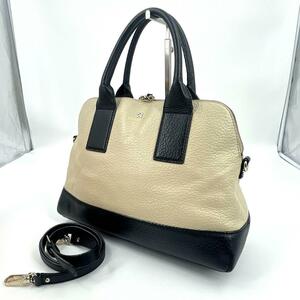 t0233【ケイトスペード】kate spade NEW YORK southport avenue jenny 2way サウスポート アベニュー ジェニー バイカラー バック シボ