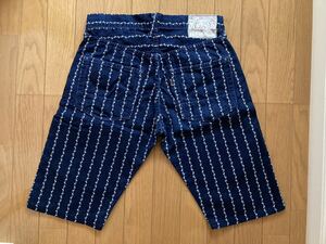 evisu《エヴィス》2000Tインディゴアンカー柄ショートパンツサイズ32