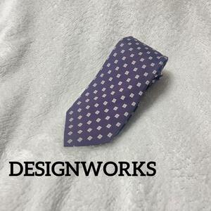 DESIGNWORKS デザインワークス　シルクネクタイ　ドット　パープル系