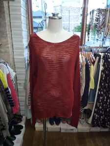 【0513-2】ZARA KNIT 　赤系カットソー　Ｓサイズ