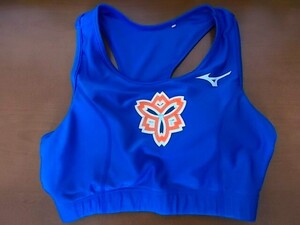 【古着正規品】日本体育大学 陸上部女子ユニフォーム　レーシングブラトップス　青色　大学陸上