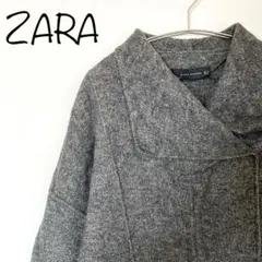 【ZARA WOMAN】コートジャケット　ウール　アウター　グレー　M