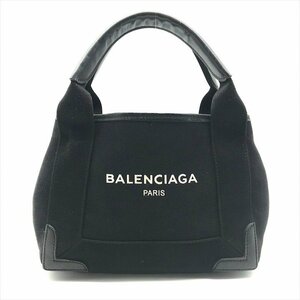 1円 良品 Balenciaga バレンシアガ ハンド バッグ カバス XS キャンバス ブラック レディース k1129